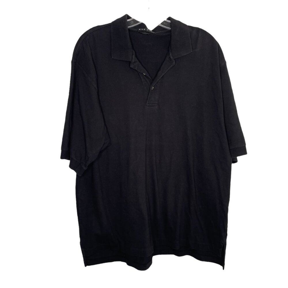 Nike Mens Polo Shirt Size L Black Short Sleeve Collared Pullover Casual Golf